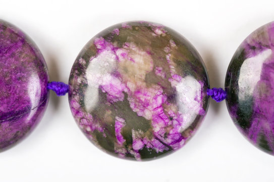 The Violet bracelet beads. Charoit.