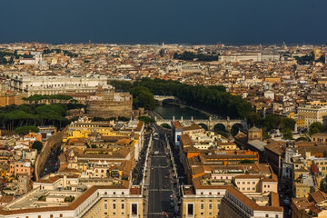 Fototapeta na wymiar View on the Rome city, Italy