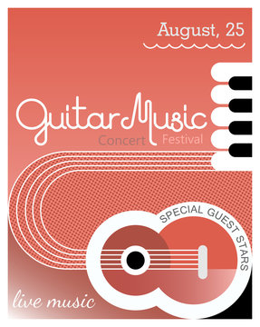 Guitar Music poster template design