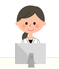 白衣の女性　PC
