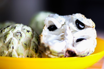 custard apple on white background