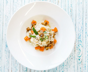 risotto with pumpkin and chanterelles