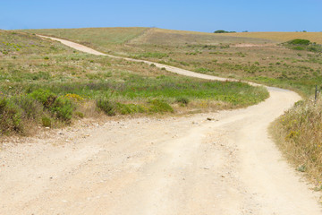 Dunes and sand road in Porto Covo