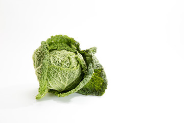 Fresh green food isolated on white