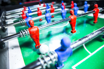 Close-up of football table