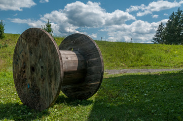 Cable spool on a farm