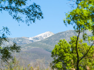 Landcape of mountains at springtime in Spain