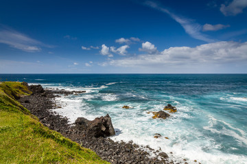 Fototapeta na wymiar View on Atlantic Ocean Coast, Sao Miguel island, Azores, Portugal