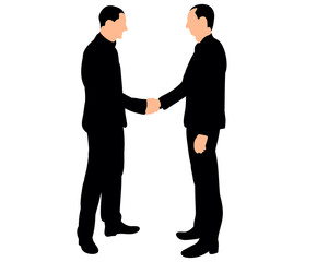 Vector, isolated silhouette of a man handshake