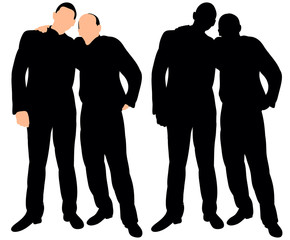 silhouette of man friends, friendship