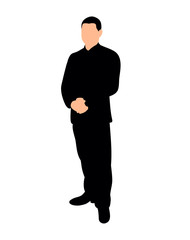isolated, silhouette of man business