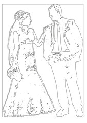  contours of bride and groom