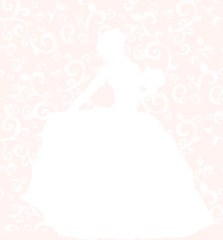  silhouette of a bride, on a butterfly background