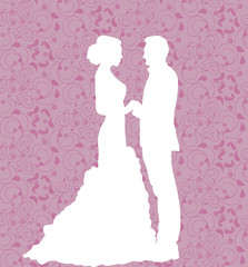 Obraz na płótnie Canvas Vector, wedding card, pink