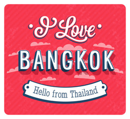 Vintage greeting card from Bangkok - Thailand.