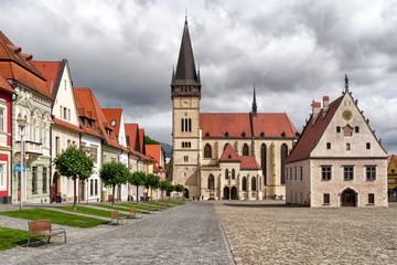 Naklejka na ściany i meble Historic square in Unesco town Bardejov, Slovakia
