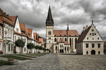 Fototapeta premium Historic square in Unesco town Bardejov, Slovakia