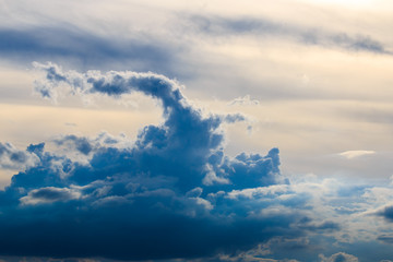 colorful dramatic sky with cloud at sunset