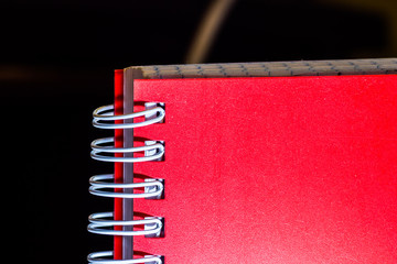 red notebook close-up