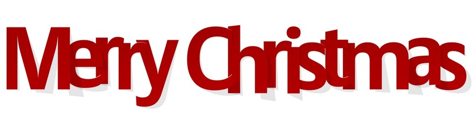 Merry Christmas banner red on a white background.