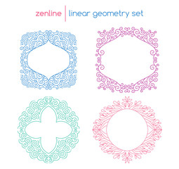 Vector linear abstract emblems