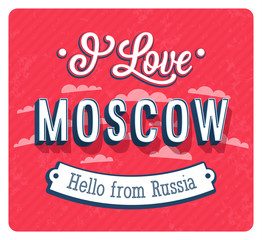 Vintage greeting card from Moscow - Russia.