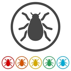Insect icons set silhouette - Illustration 