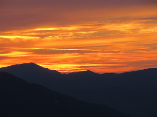 Vibrant sunset in the Great Smoky Mountains