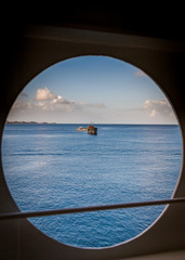 Obraz na płótnie Canvas View from a Ship's Window in Grenada
