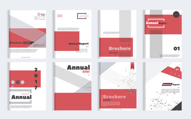 Business Brochure cover design with simple shapes. Minimalistic design of annual report.