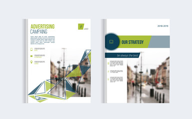 Brochure layout design template for corporate business report.