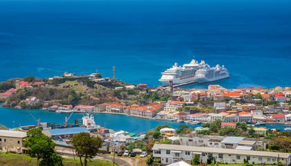 View of St. George City from the Fort Frederick's, Grenada - obrazy, fototapety, plakaty