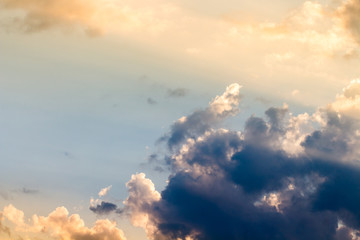 colorful dramatic sky with cloud at sunset