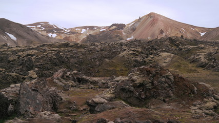 The Rainbow Mountains in Landmannalaugar on Iceland