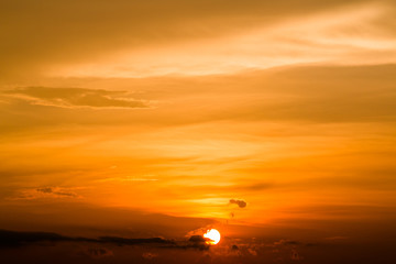 colorful dramatic sky with cloud at sunset