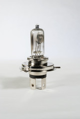 Bulb car lamp, burnt, broken, old.