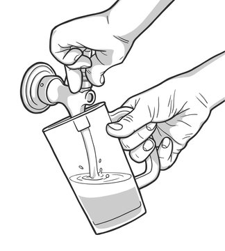 filling glass water tap clip art preview