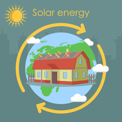 Solar energy house planet panel