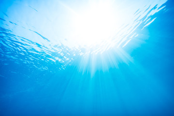 Obraz premium Blue water underwater background