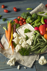 Raw Refreshing Vegetable Crudites Plate
