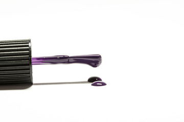 Brush for nails and two drops of lacquer