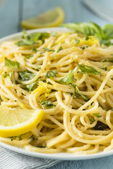 Homemade Basil Lemon Spaghetti