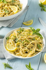 Homemade Basil Lemon Spaghetti