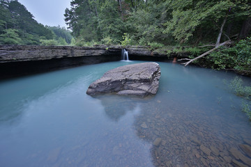 waterfall stream creek flowing water blue green Arkansas wilderness adventure