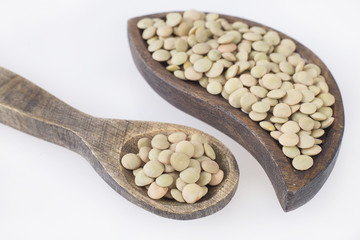 Raw lentil grains - Lens culinaris