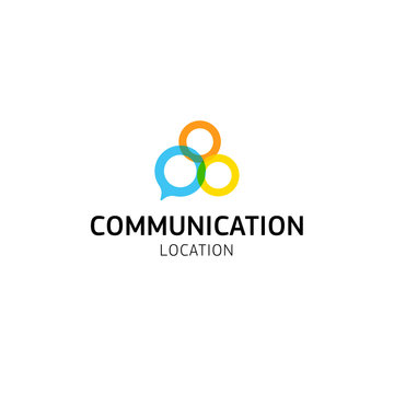 Multicolored dialog boxes, symbolizing discussion, conversation. Vector logo.