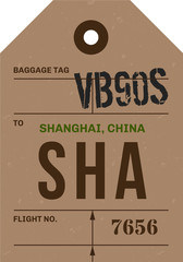 Vintage Luggage Tag. Real looking airport luggage tag.