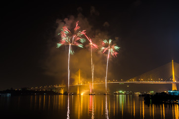 Firework display at Chao Phraya River