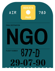 Vintage Luggage Tag. Real looking airport luggage tag.