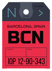 Vintage Luggage Tag. Real looking airport luggage tag.